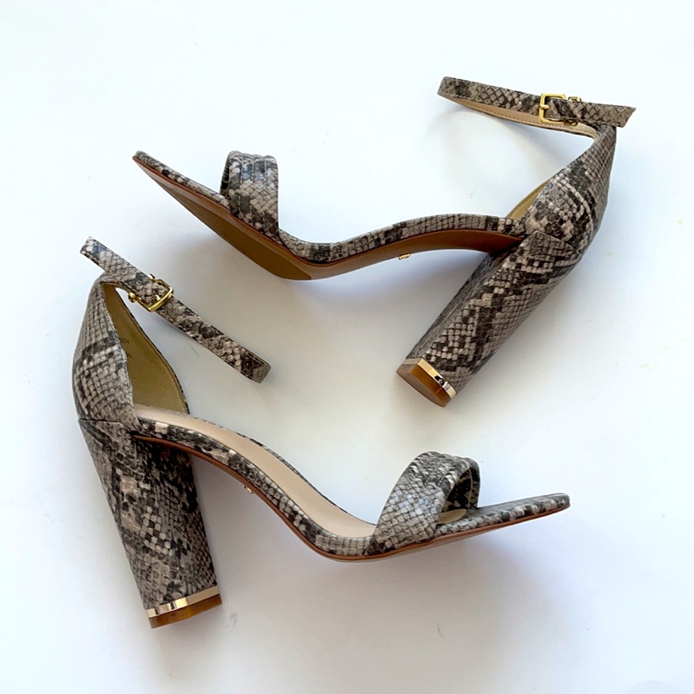 Kenneth Cole Python Ankle Strap Sandal Block Heel
